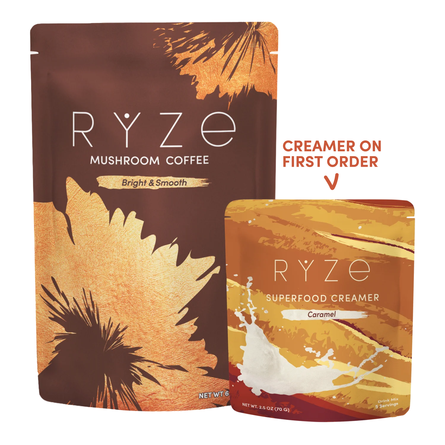 RYZE Mushroom Coffee + Caramel Creamer Set