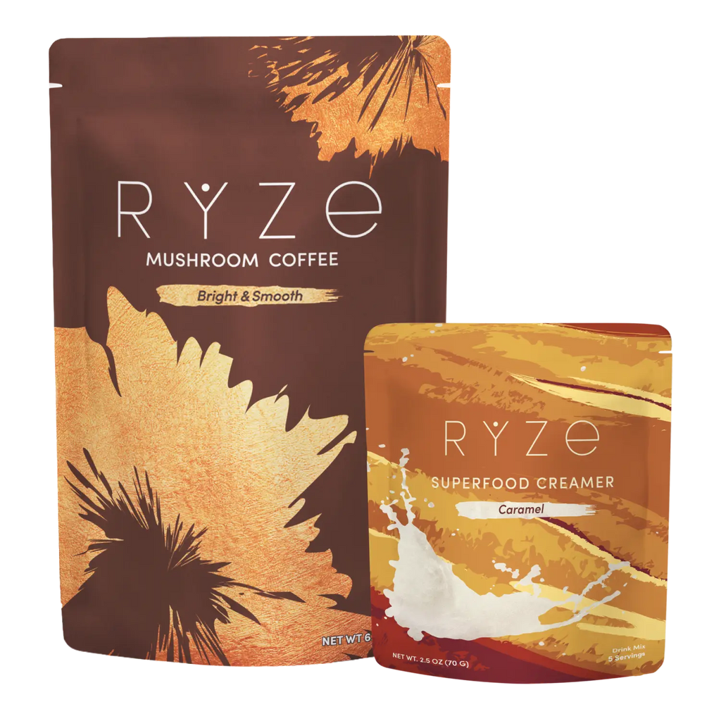 RYZE Mushroom Coffee + Caramel Creamer Set